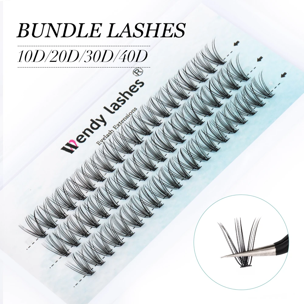 Cluster Eyelash Extension 60 Bundles 10D20D30D40D 0.07D Natural Style Individual Eyelashes Handmade Eyelash Bundles Wendy Lashes
