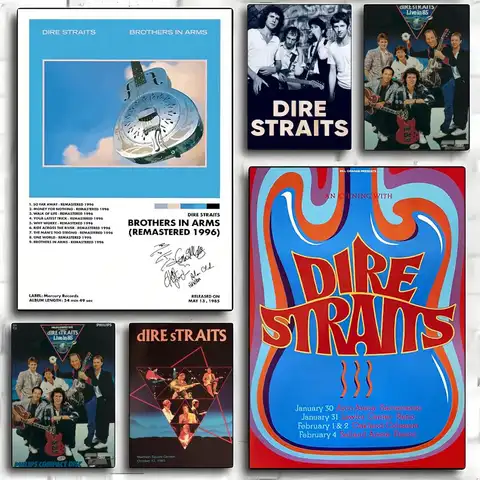 Rock poster D-Dire Straits Painting Calligraphy Canvas Poster Wall Art for Living Room Bedroom Café Decor Gift