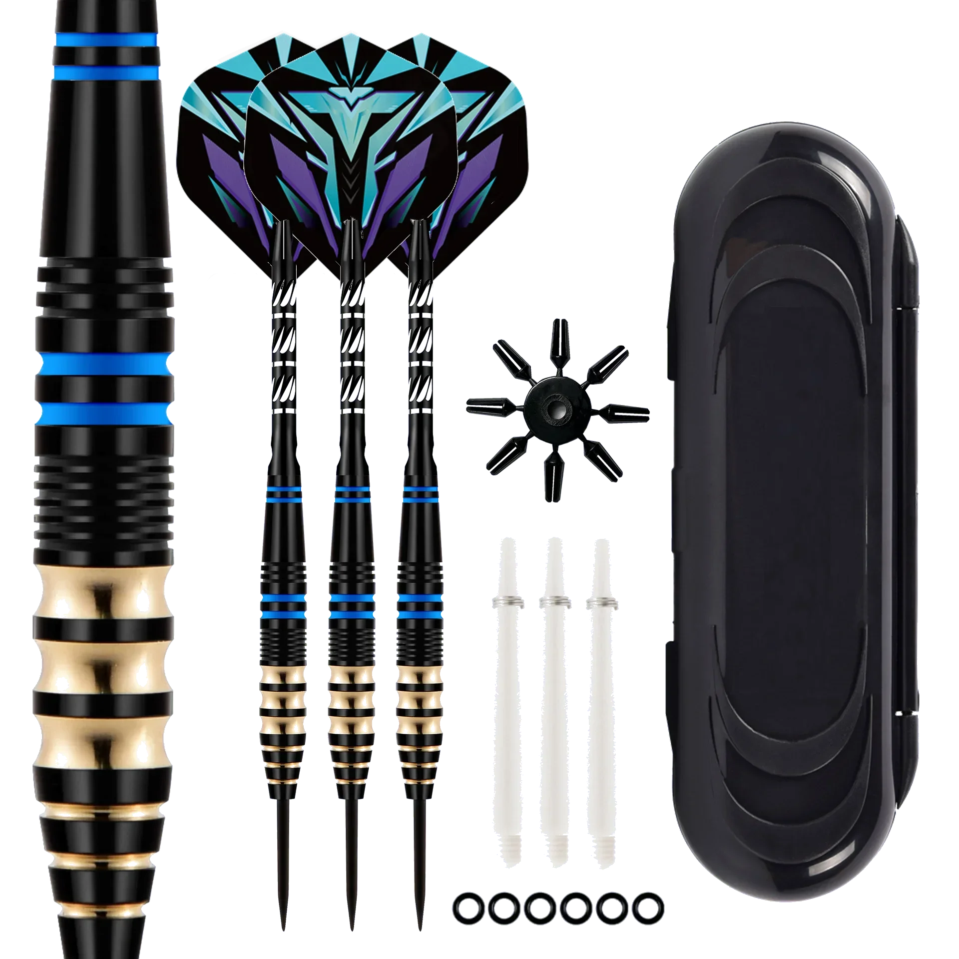 3 PCS Quality Professional Blue Darts with Free Case 23g Steel Tip Darts Iron Copper Barrel for Indoor Game Sports