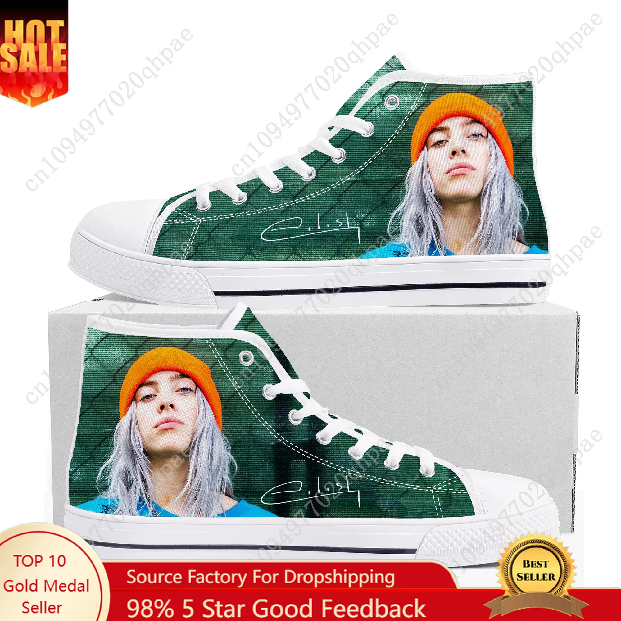 

Высокие кроссовки B-Billie E-Eilish, мужские и женские парусиновые кроссовки высокого качества для подростков, повседневная обувь с 3D принтом, индивидуальная обувь