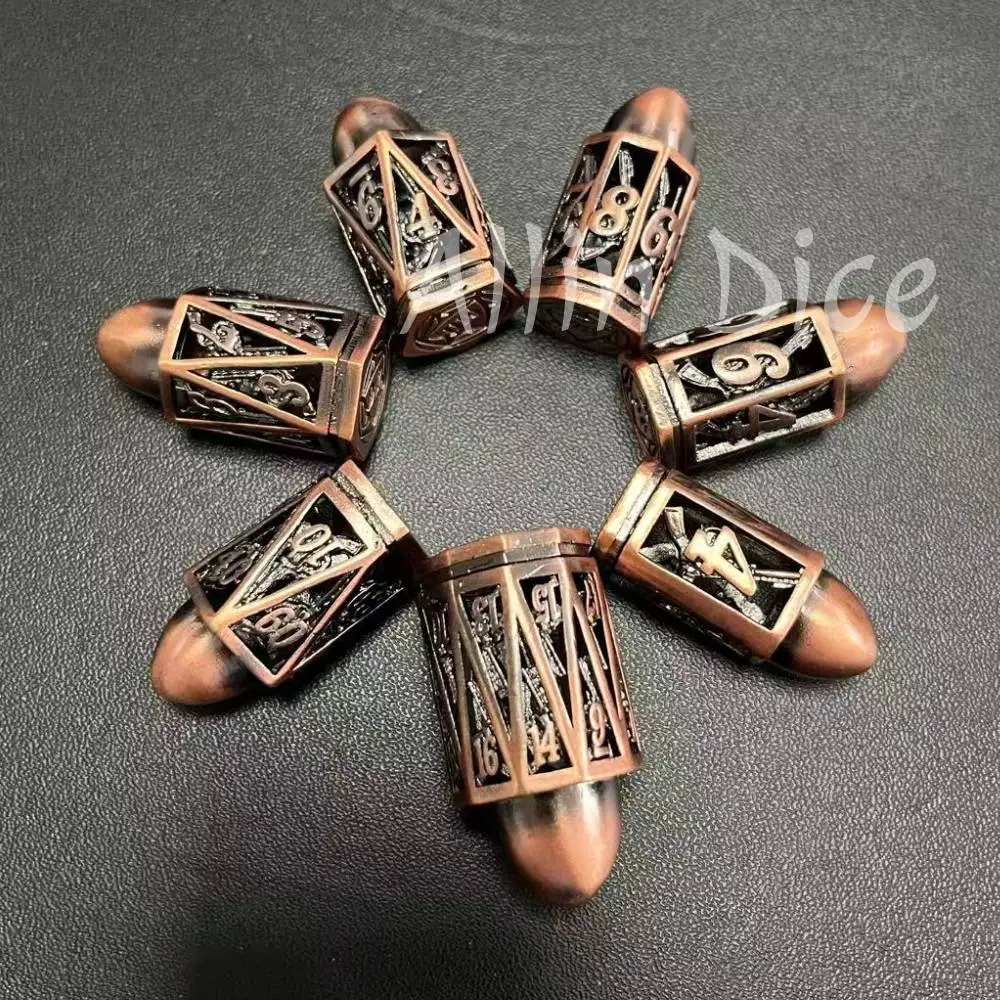 Bullet Dice, Metal DND Dice Set of 7 Piece,Large D20 Dice Polyhedral Role Playing for Dungeons and Dragons RPG Board Games Dice