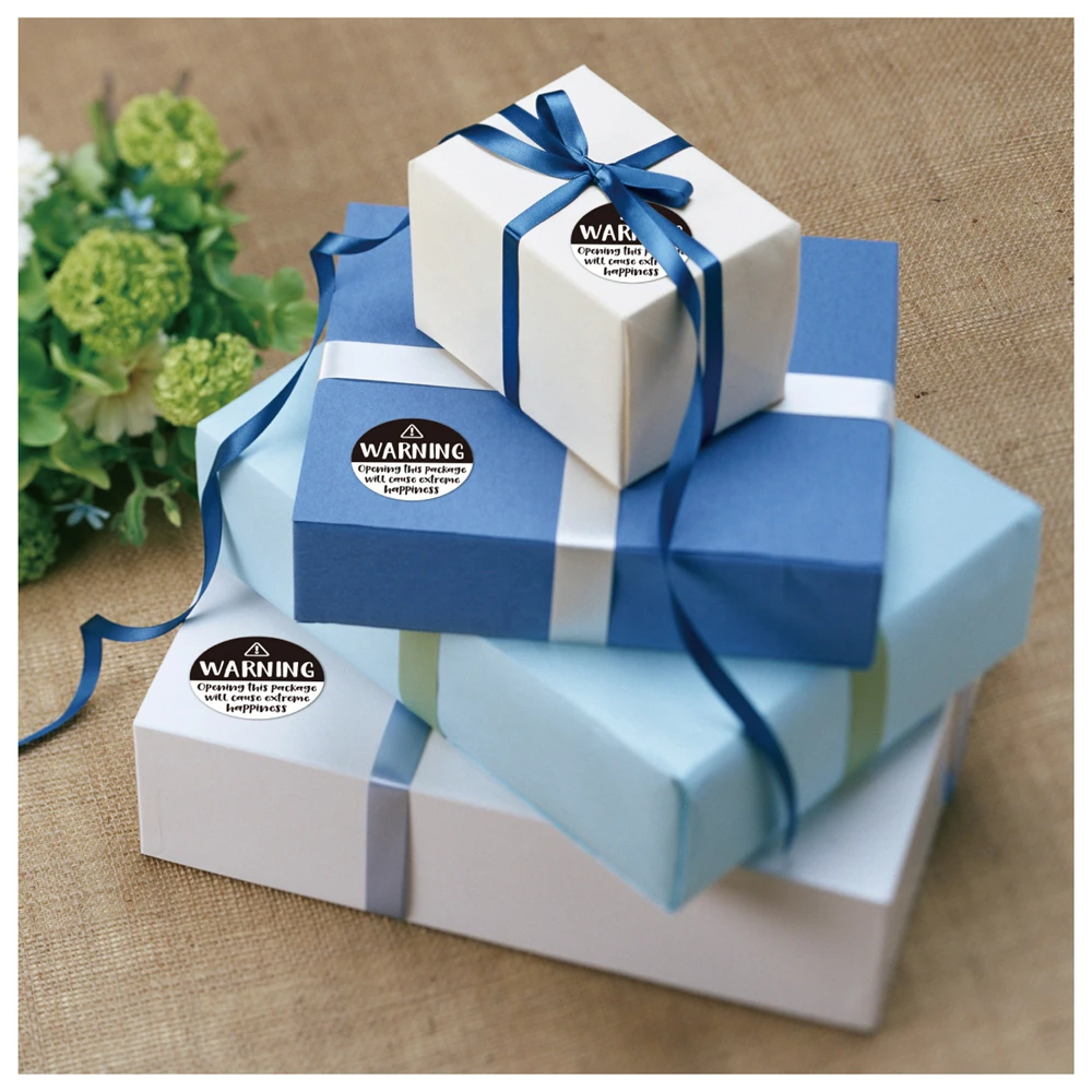 500 Buah/Gulungan Stiker Hari Thanksgiving Bundar Pembukaan Peringatan Paket Ini Akan Menyebabkan Stiker Alat Tulis Stiker Kebahagiaan Ekstrim