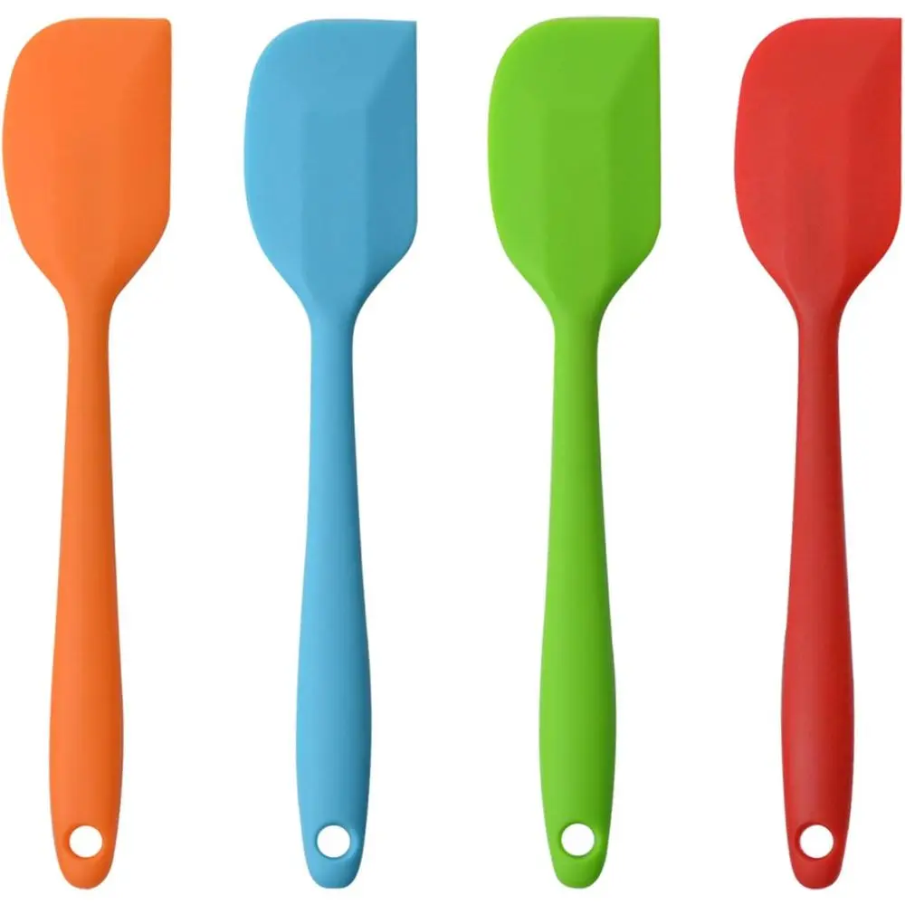 11 inch Rubber Heat Resistant Seamless Design Non-Stick Flexible Scrapers Mixing Tool (4 Piece)