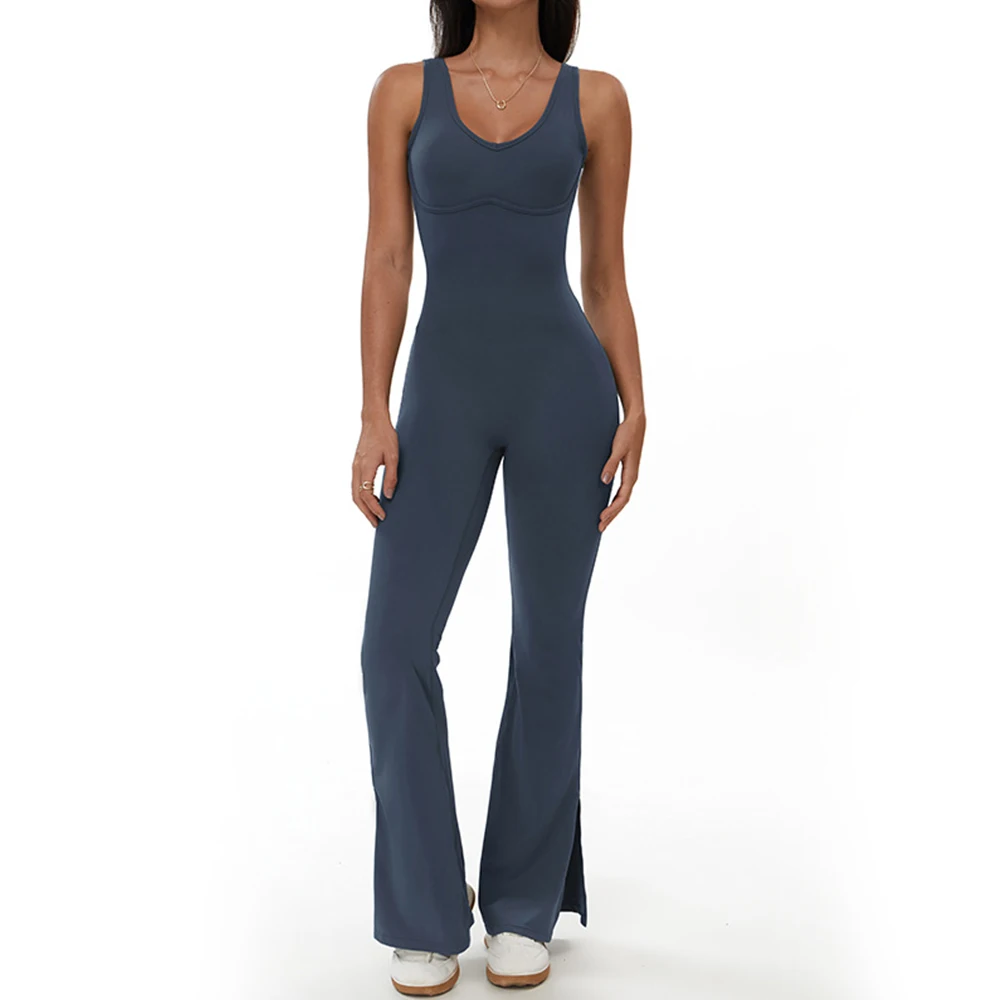 Sexy Back Jumpsuit Gym Set Women Yoga Suit Tracksuits Women Sports Jumpsuit Workout Rompers Stretch Fitness Training Bodysuits