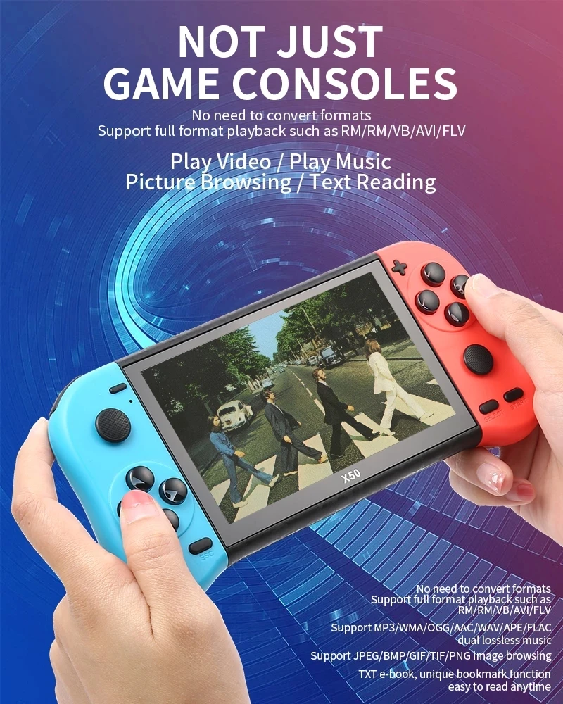 ألعاب فيديو 2025X50 5.1 عالية الدقة 64 بت تدعم محاكيات متعددة وحدة تحكم ألعاب ريترو محمولة ومشغل فيديو وإخراج التلفزيون #5
