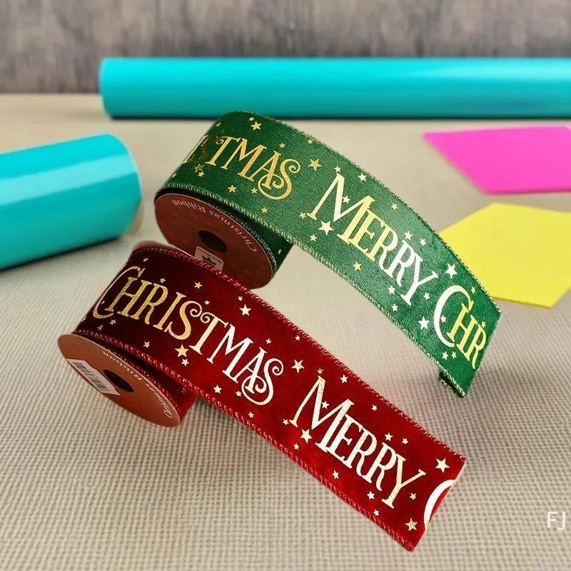 

Festive 3M Hot Stamping Ribbon for DIY Christmas Decorations - Perfect for Home, Room & Tree Adornment, 2026 New Year Navidad