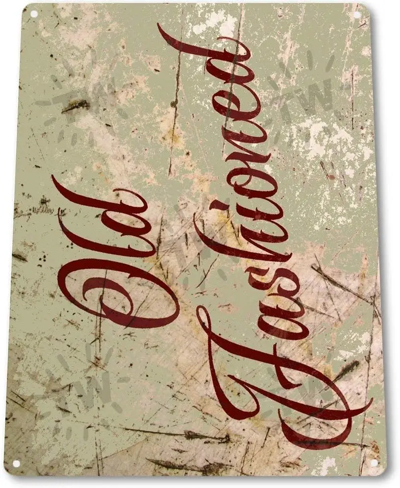Tin Sign Old Fashioned Whiskey Bourbon Cocktail Bar Rustic Metal Decor-aluminum