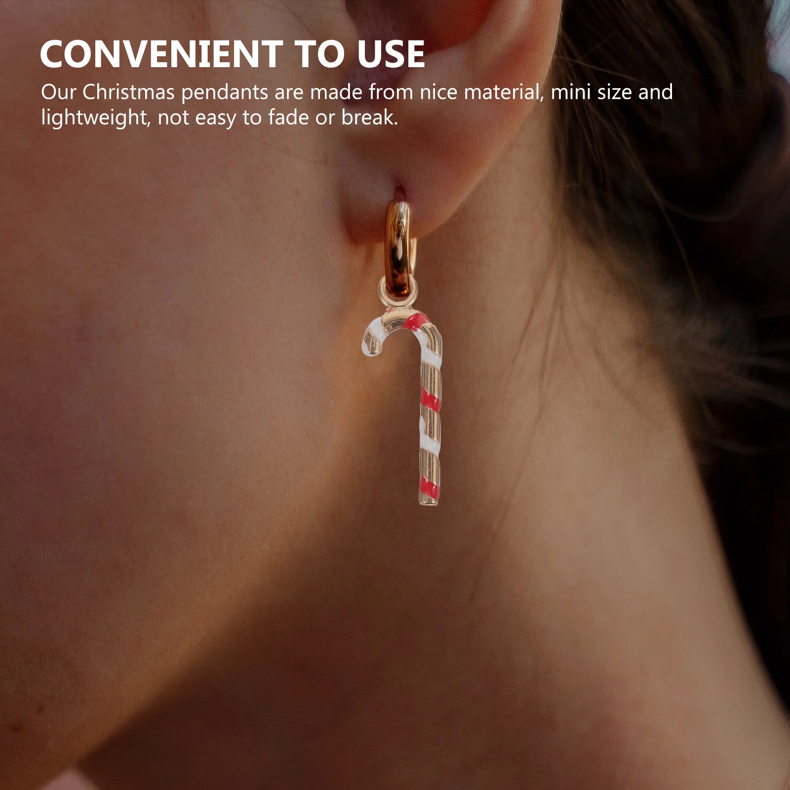 

10Pcs Christmas Jewelry Pendants Cute Cane Charms for DIY Necklace Bracelet Keychain Holiday Craft Decoration Accessories