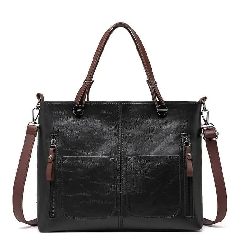 Women's retro leather shoulder bag Sac à bandoulière en cuir vintage pour dames