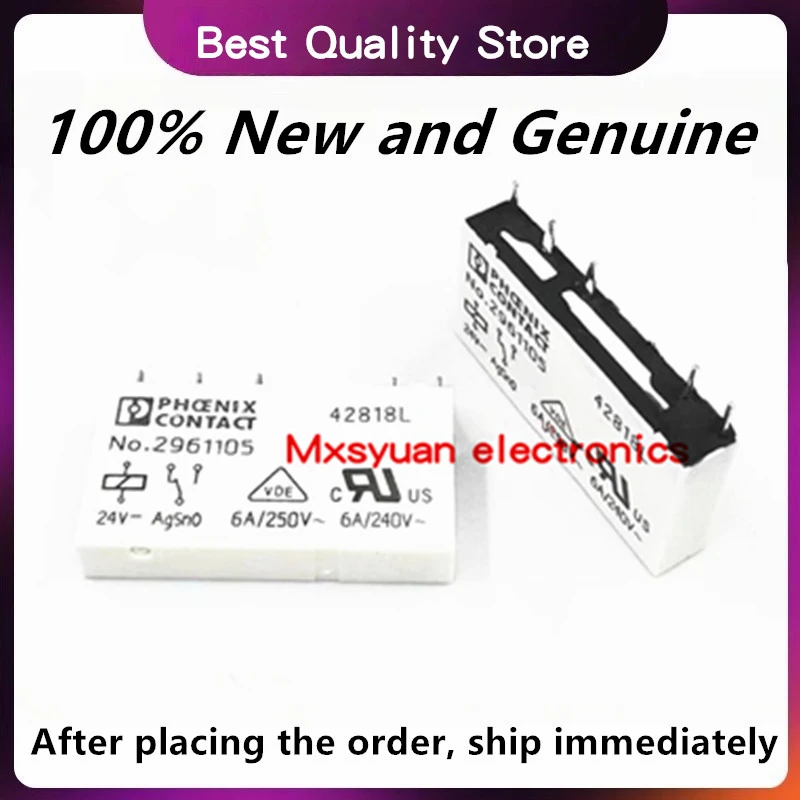 

Оригинальный 5 шт. ~ 50 шт./лот No 2961105 2961105 24 В постоянного тока 6A DIP5 100% новый и подлинный