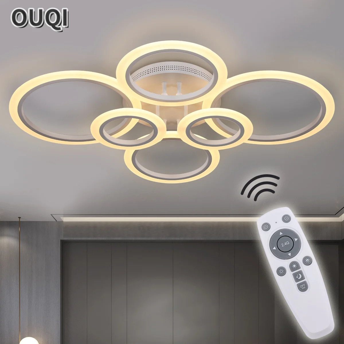 

Modern LED Ceiling Lights Chandelier Ring Lamp Smart Luster Remote Control Bedroom LivingRoom Indoor Home Decor Lighting Fixture