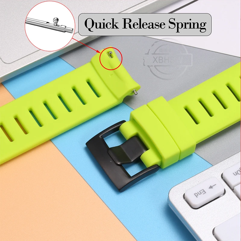 24MM Quick Release Silicone Strap For Suunto D5 Dive Computer Watch Band Rubber Sport Waterproof D5 Men Watch Accessories