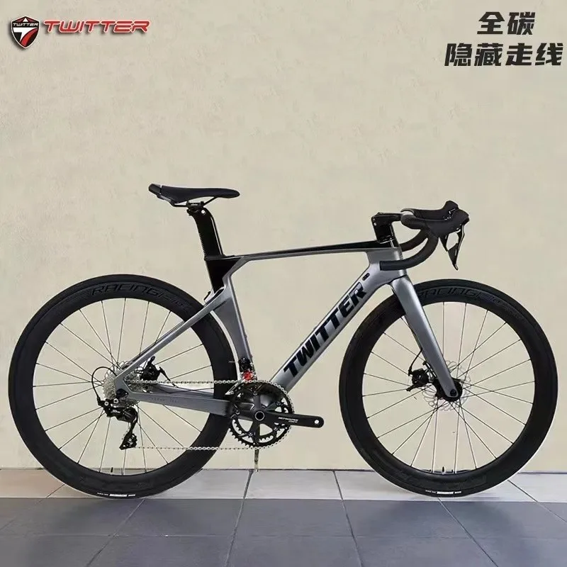 

TWITTER R5pro RS-22/24Speed Racing Шоссейный велосипед из углеродного волокна с гидравлическими дисковыми тормозами размеров 43,5/46/48/50/52/54/56 см велосипед