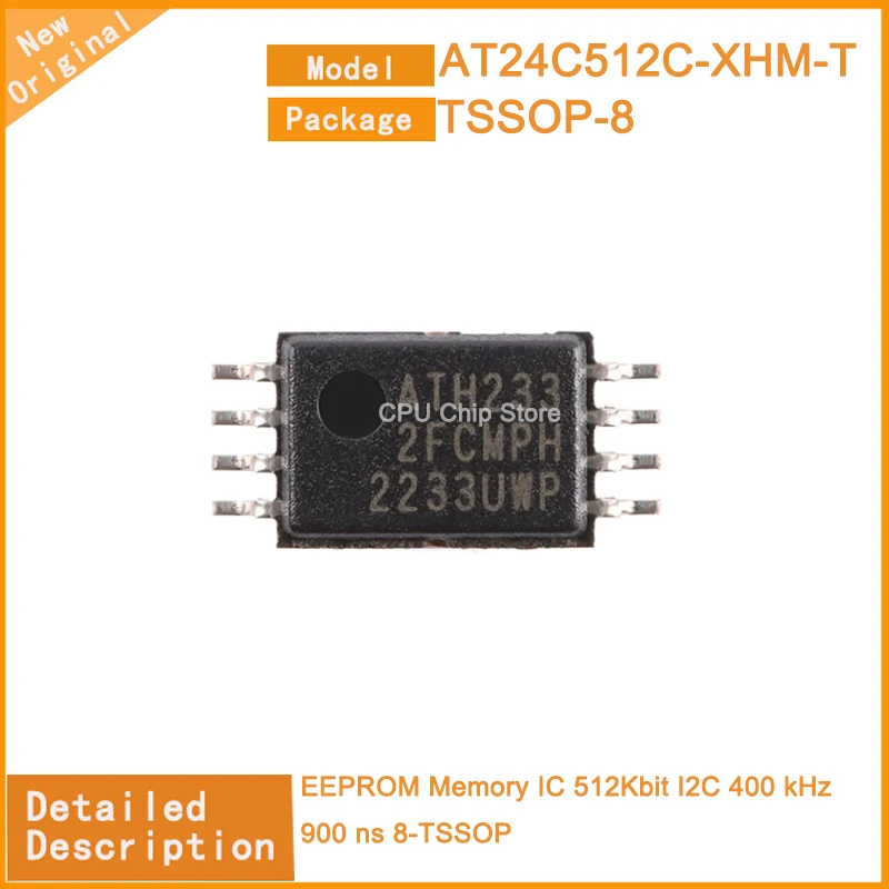 10Pcs/Lot New Original  AT24C512C-XHM-T AT24C64D-XHM-T AT24C512C EEPROM Memory IC 512Kbit I2C 400 kHz 900 ns 8-TSSOP