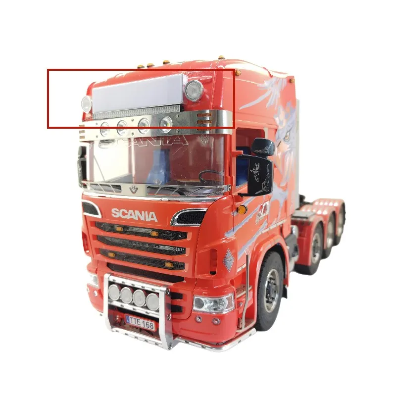 For Tamiya 1/14 RC Truck CNC Aluminum Alloy Front Bumper Light Square Box Lamp Scania Volvo 56360 r730 Cars DIY Upgrade Parts