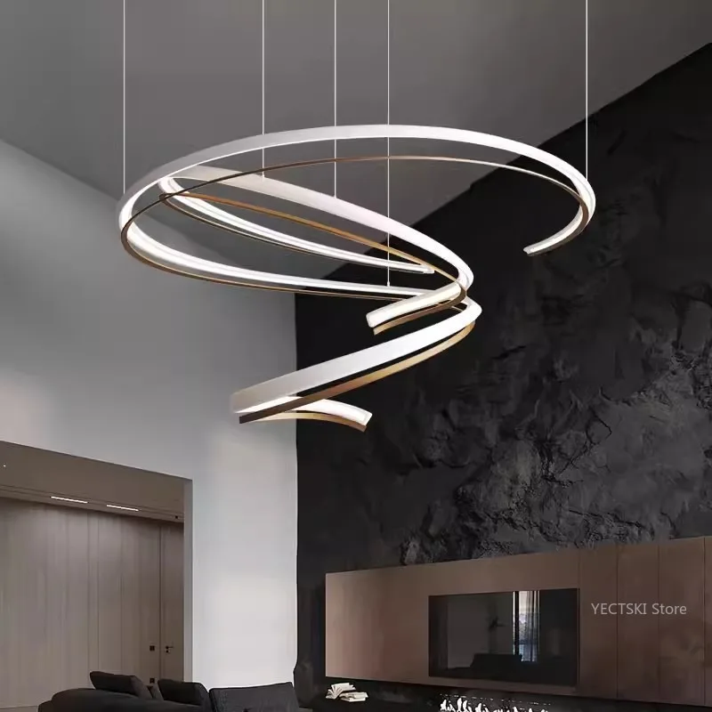 

Living room lamp, simple, modern, atmospheric, creative circular villa dining table pendant lamp