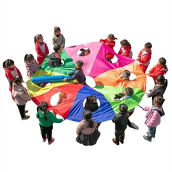 Rainbow Umbrella With Holes Groundhogs Hit Hamster Parachute Toys Parent-child Activities Game Props Outdoor Sports Gan Tong