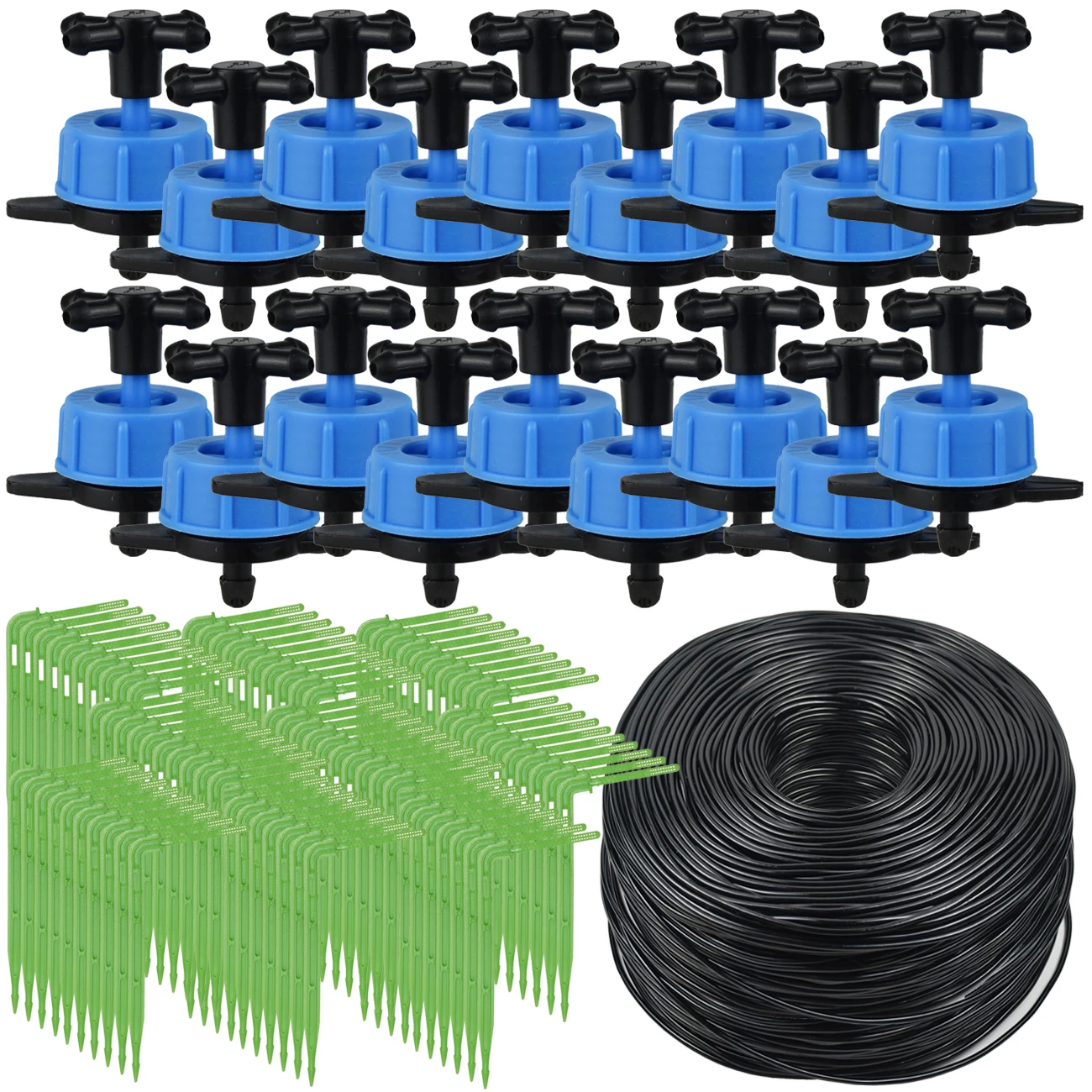 

KESLA Greenhouse 1/8'' Drip Irrigation 4-Way 8L/H Green Bend Arrow 3/5mm Hose Garden Watering System Kit for Potted Bonsai Plant