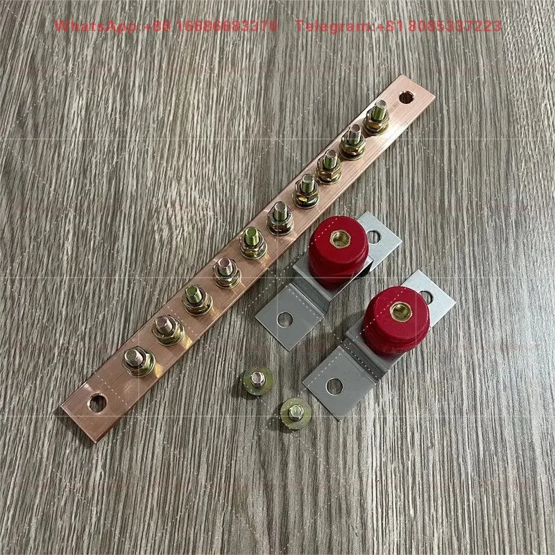 330300 10 Holes Copper Ground Bus Bar Equipotential Terminal Copper Row Earthing Connection Hardware Fitting