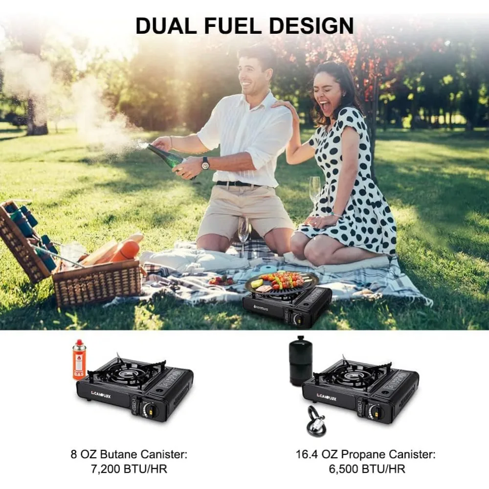 Dual Fuel Portable Camping Stove with Carrying Case CSA Certified