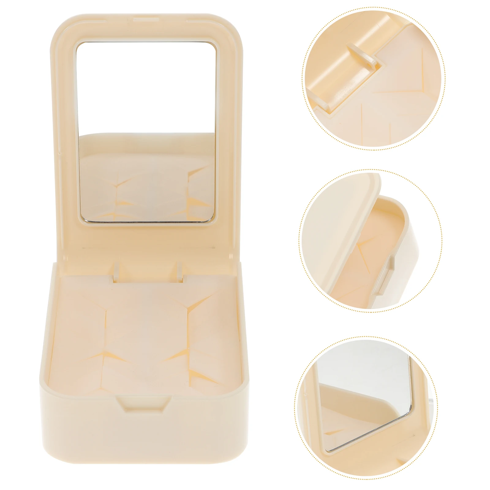

Portable Lipstick Storage Box Mirror Compact Lightweight Blue Travel Purse Case Holder Packaging Bag Cosmetics Accessories