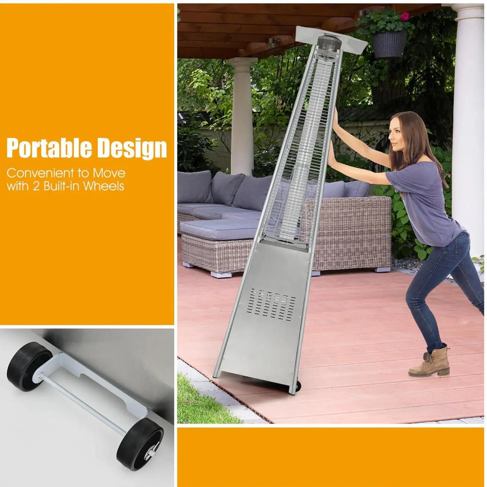 

Heater Wheels Universal Movable Warming Supplies Outdoor Heater Replacement Parts For Windowsills Balconies Dining Parties Yard