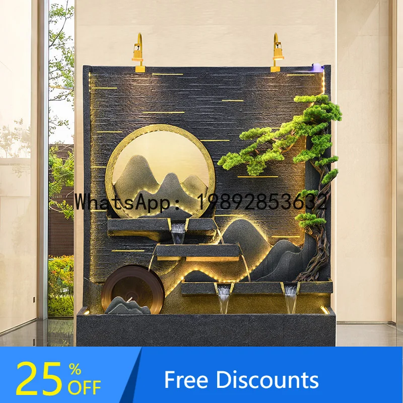 

FZ Water Curtain Wall Screen Hotel Villa Courtyard Circulating Water Landscape Wealth-Attracting Floor Decoration Ornament