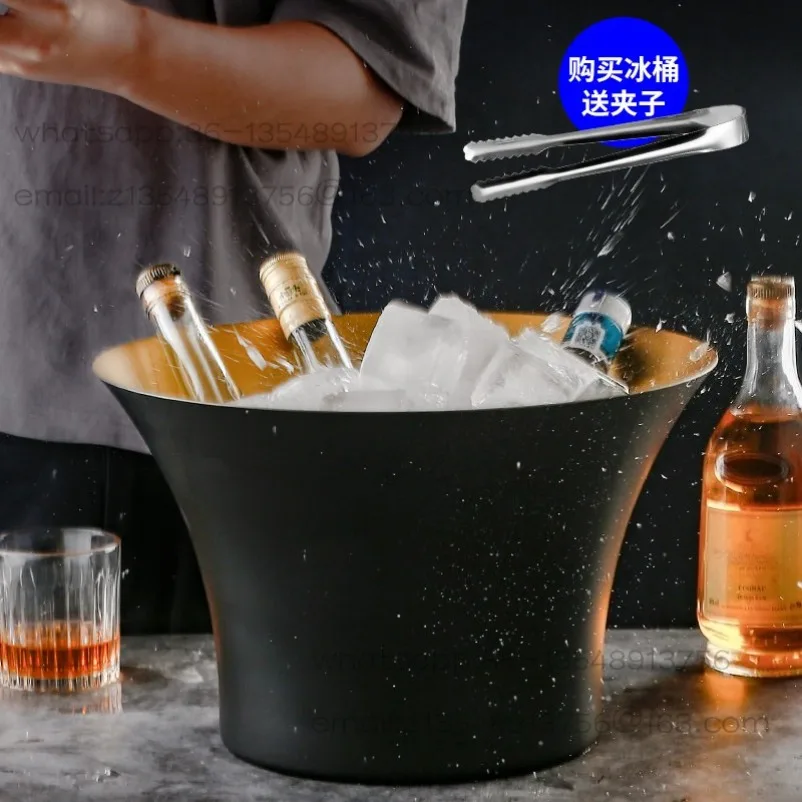 European Stainless Steel Champagne Basin Thickened and Enlarged Ice Bucket Banquet Ice Bucket Bar Ktv Ice Wine Basin