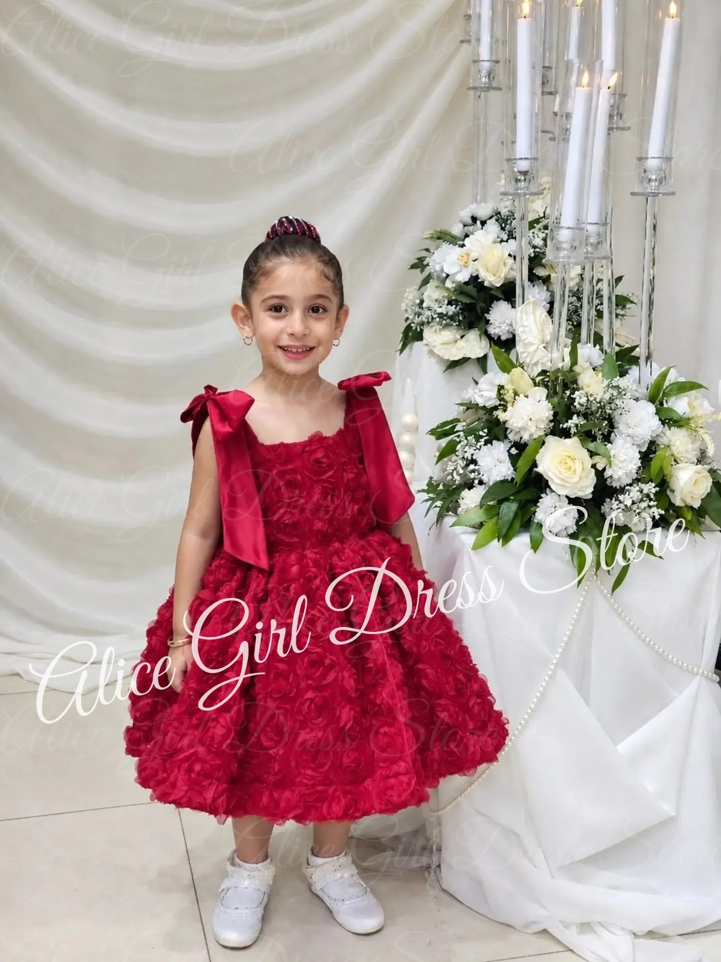 robe-rouge-pour-demoiselle-d'honneur-ideale-pour-un-mariage-avec-nœuds-motif-floral-longueur-au-genou-pour-bebe-fille-pour-une-fete-d'anniversaire-pour-la-premiere-communion-disponible-en-version-personnalisee