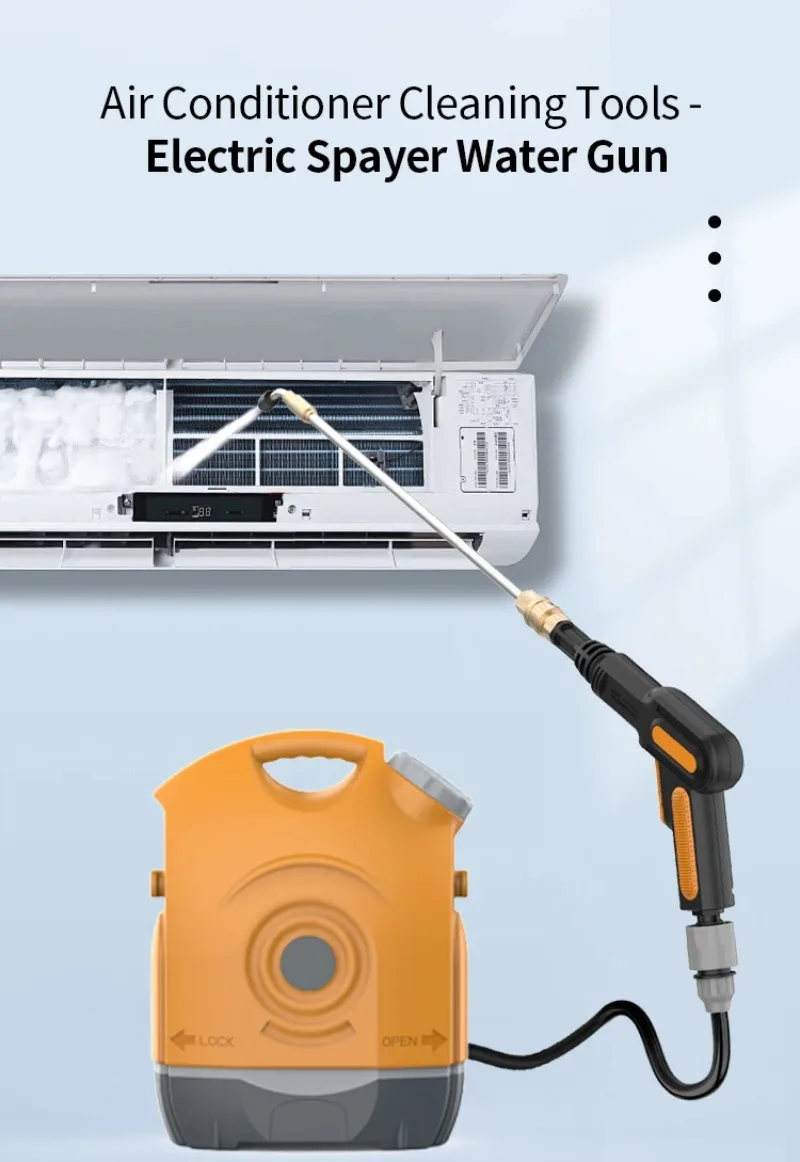 Cold Water Jet Spray HVAC Coil Cleaning Battery Powered Mobile 12V Portable Air Conditioner Cleaning Machine