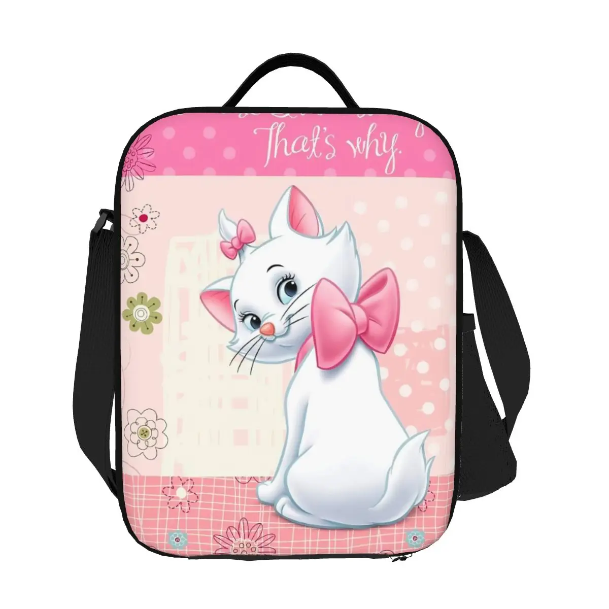 

Custom Cartoon Aristocats Animation Marie Cat Insulated Lunch Bag for Work School Resuable Cooler Thermal Lunch Box Women