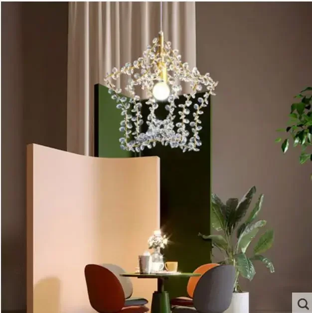 Crystal chandelier modern minimalist bedside creative Nordic style art bar restaurant porch pendent