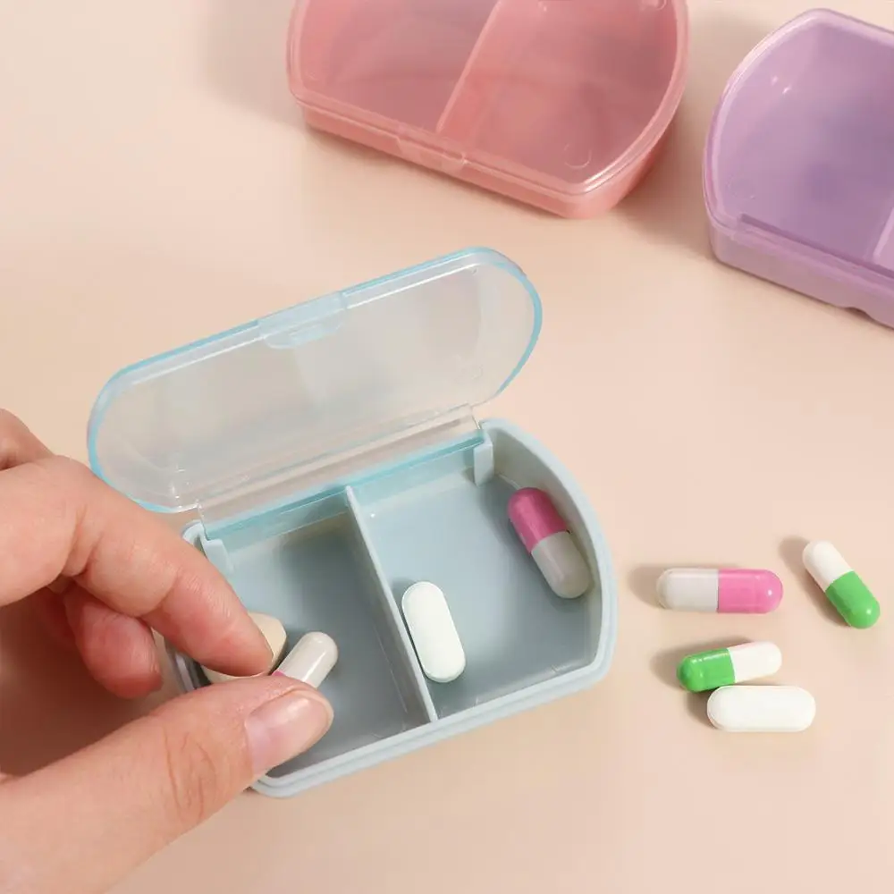 

Dispenser Case Moisture-Proof Portable Medicine Box Storage Box 2 Grids Pills Case Sealed Dustproof Pill Organizer Travel