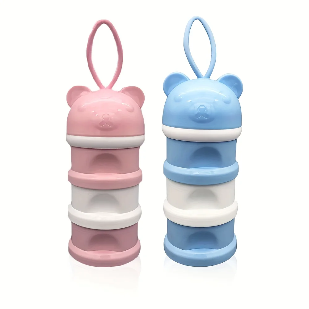 Premium Baby Milk Powder Container, Portable Compartmentalized Storage Box for Travel & Baby Food Supplement
