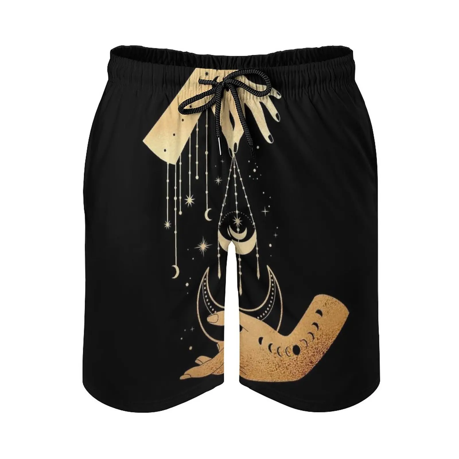 

Cradling The Crescent Moon Quick Dry Summer Mens Beach Board Shorts Briefs For Man Gym Pants Shorts Alchemy Astrology Boho