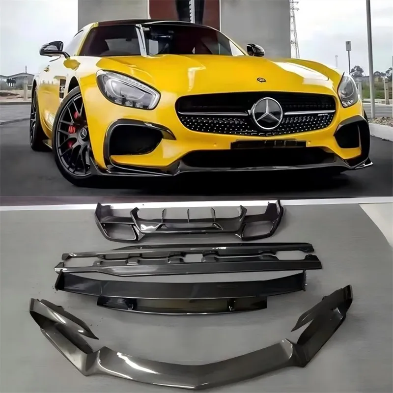 

For Benz GT GTS AMG 2016-2021 Real Carbon Fiber Bumper Front Lip Rear Diffuser Side Skirts Tail Wing Splitters Spoiler Body Kit