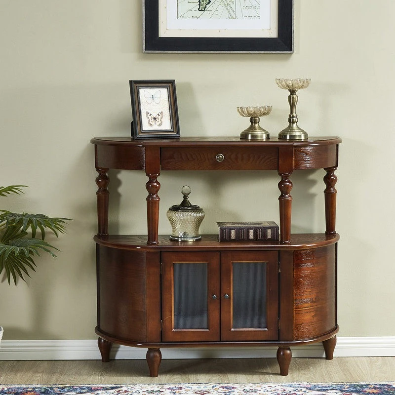 

semi-circular multi-layer console tables luxury retro home with drawers hallway table консоль в прихожую living room furniture