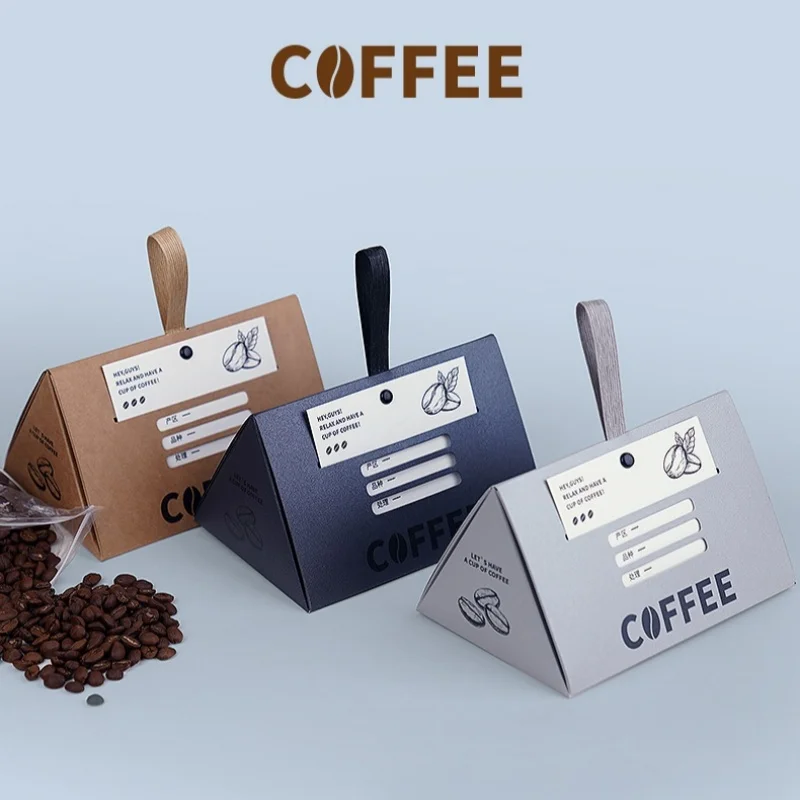 10/20pcs coffee themed pyramid boxes with handle paper gift bags for small gifts corporate events and retail display
