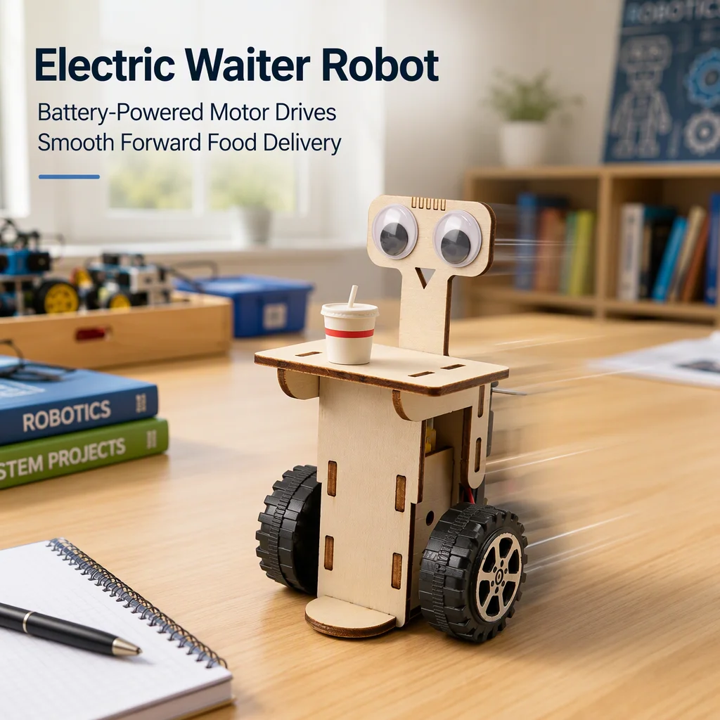 DIY Food Delivery Robot Model Kids Science Experiment Kit Handmade Assembly Toy Intelligent Mechanical Principle STEM Education