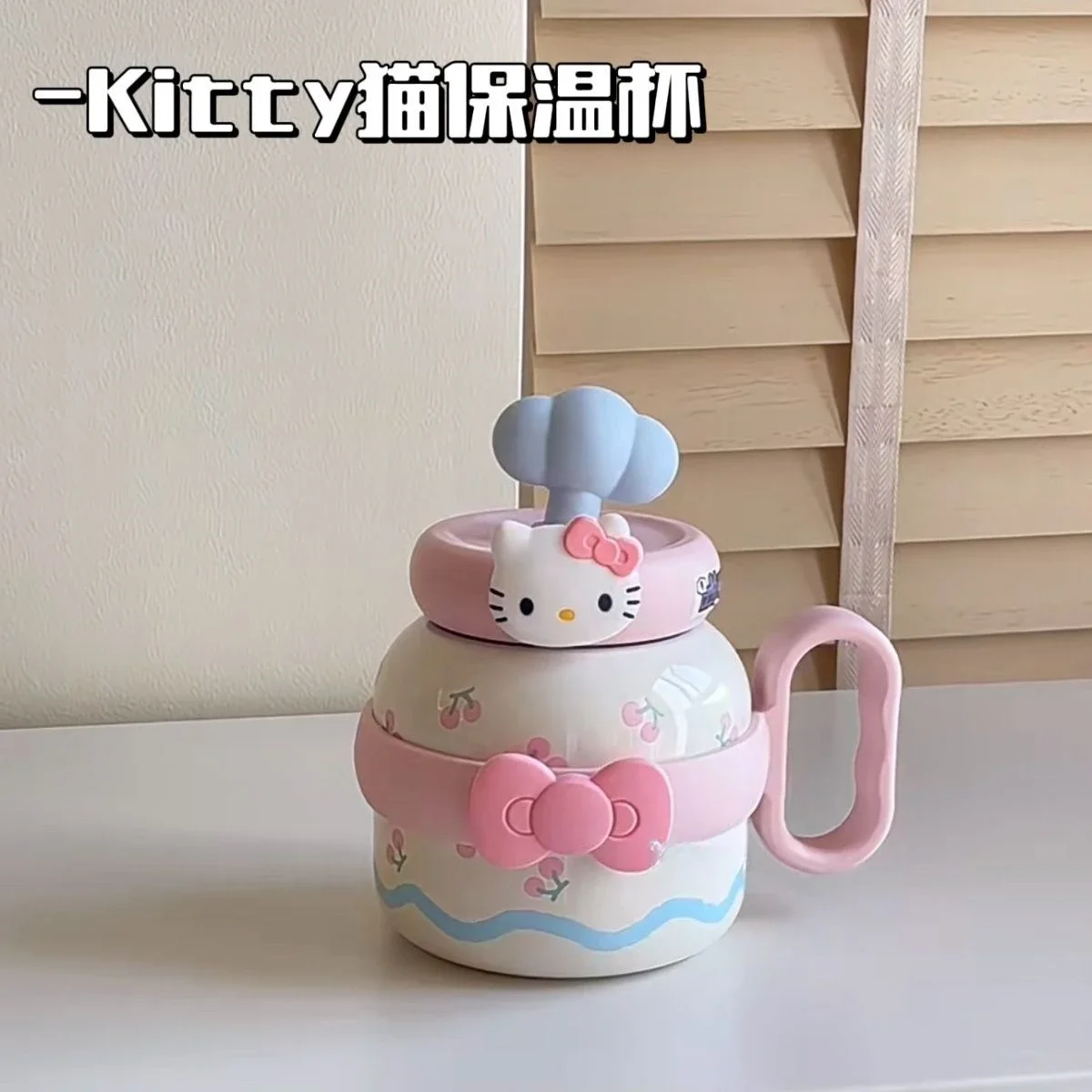 Sanrio Hello Kitty Cute Thermos Cup for Girls Cartoon Large Capacity Straw Pot Belly Water Cup Student 316 Portable Portable Cup