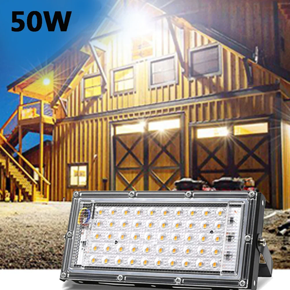 50W Led Flood Light Outdoor Floodlight Spotlight IP65 Waterproof AC 220V  LED Reflector Street Lamp Wall Flood Lights