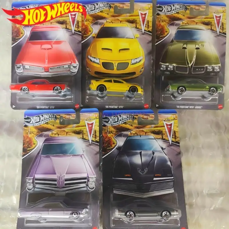New Genuine In Stock Hot Wheels GRT01 Silver Series GTO Pontiac Firebird Alloy Car Model Simulation Collection Toys Boys Gifts