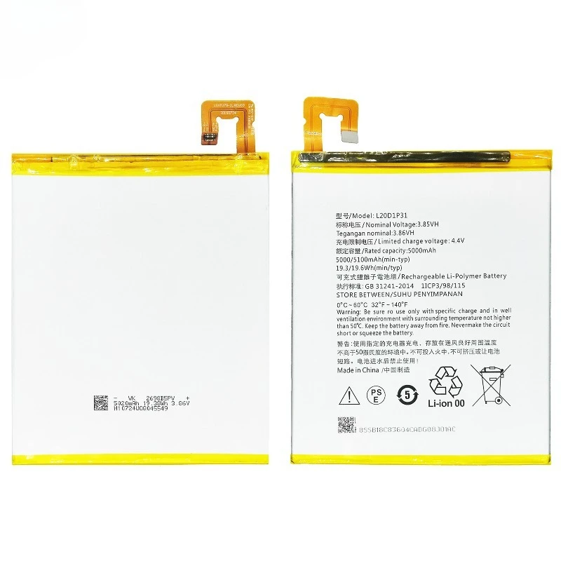 L20D1P31 for Lenovo Tablet  Battery High Quality High Capacity Battery Replacement Bateria Grade A Cells with Tools