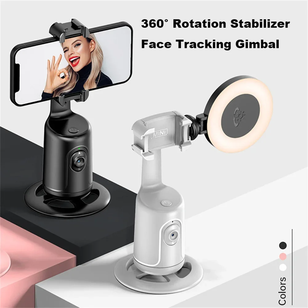 P01 Pro Tracking Shooting Gimbal AI Camera Recognition Body Face Track 360 Rotation Intelligent Follow Live Shoot Phone Stand