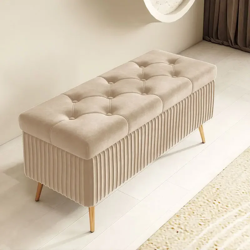 Fabric Ottomans long Sofa Bench with Storage Nordic luxury Home Creative Doorway Corridor Shoe Changing Stool cloth store chair