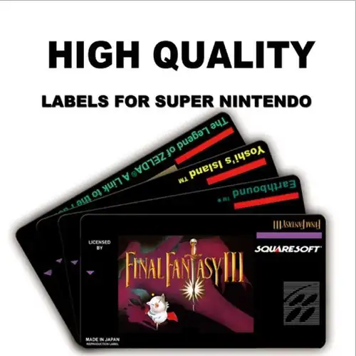 Imagen 1 del producto Etiquetas de alta calidad, 10 unidades por lote para sistema Super Nin de 16 bits y 46 pines