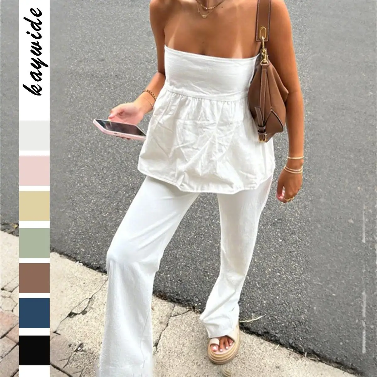 

Diyun Women's Holiday Casual Straight Leg Pants Set Svel Faion Autumn Collection Independent Station