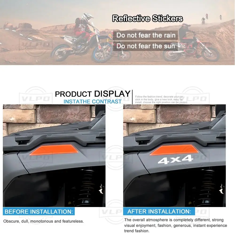 4x4 Off Road Stickers Waterproof Decals for CFMoto 450 625 Polaris Sportsman 570 500 Can Am Outlander 1000