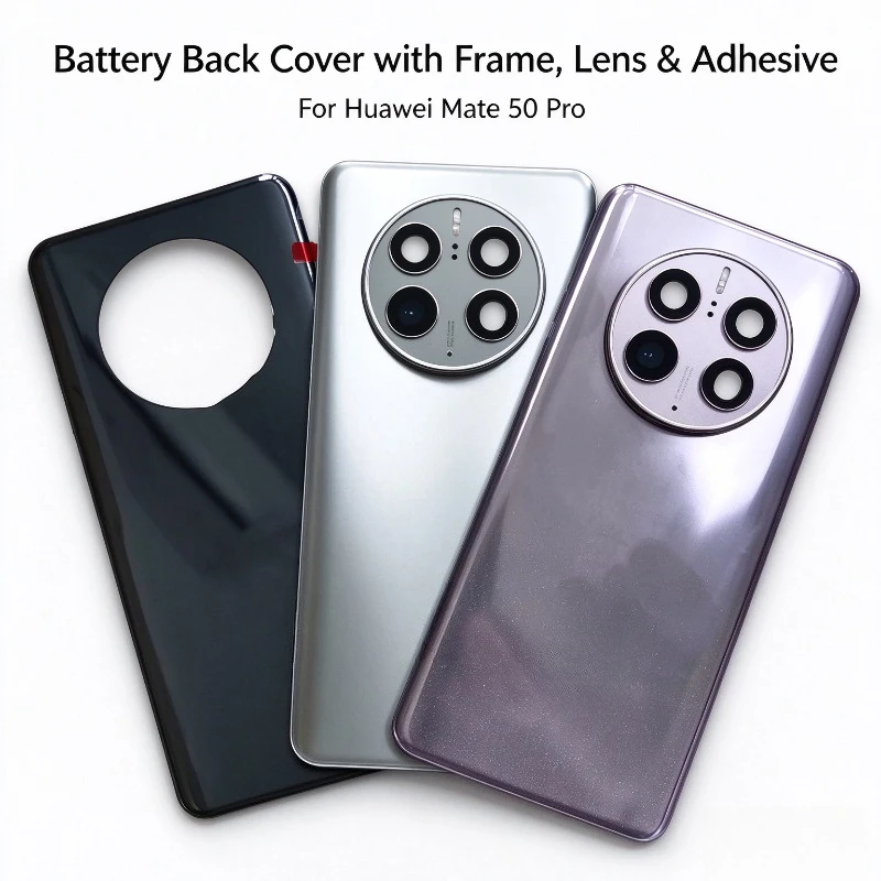 New For Huawei Mate 50 Pro 50Pro Battery Cover Rear  Housing Back Case Battery Cover With Camera Lens Replacement Parts