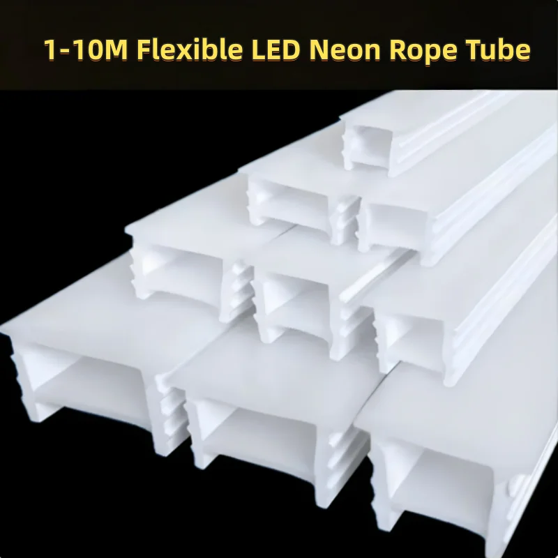 10M Recessed Flexible Led Neon Rope Lamp Silicone Tube Waterproof Channel Diffuser Soft Tape Ribbon Home Diy Linear Decor Light